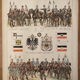 Lithograph engraving on the Army of Germany of 1897
