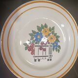 Set of Hbcm floral plates France