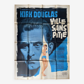 Affiche cinéma originale "Ville sans pitié" Kirk Douglas 120x160cm 1961