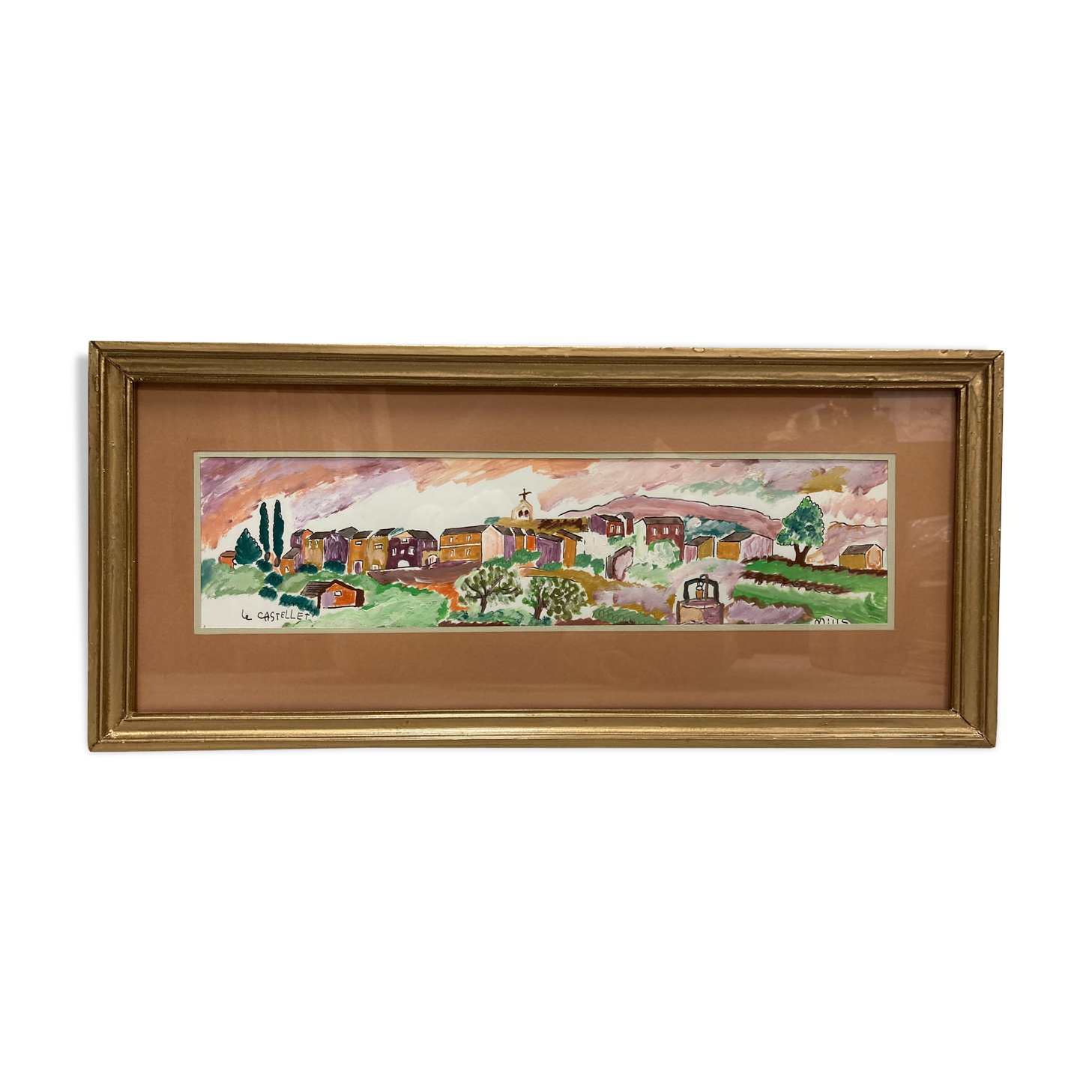 Framed landscape painting