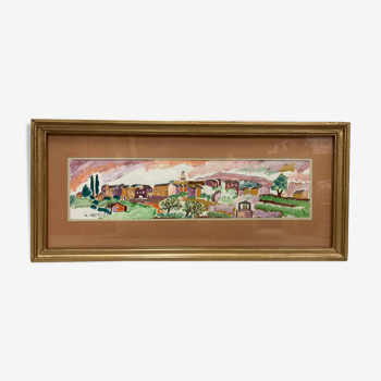 Framed landscape painting