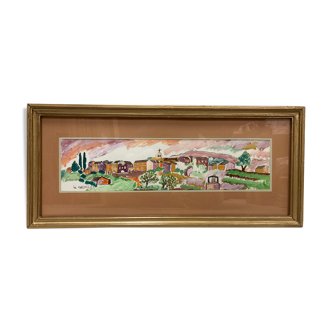Framed landscape painting