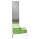Bauhaus Czech Green Vanity Table with Mirror and Chrome Frame, 1930s