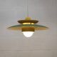 Lampe suspendue laquée verte vintage - Danemark 1980 -