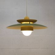 Lampe suspendue laquée verte vintage - Danemark 1980 -