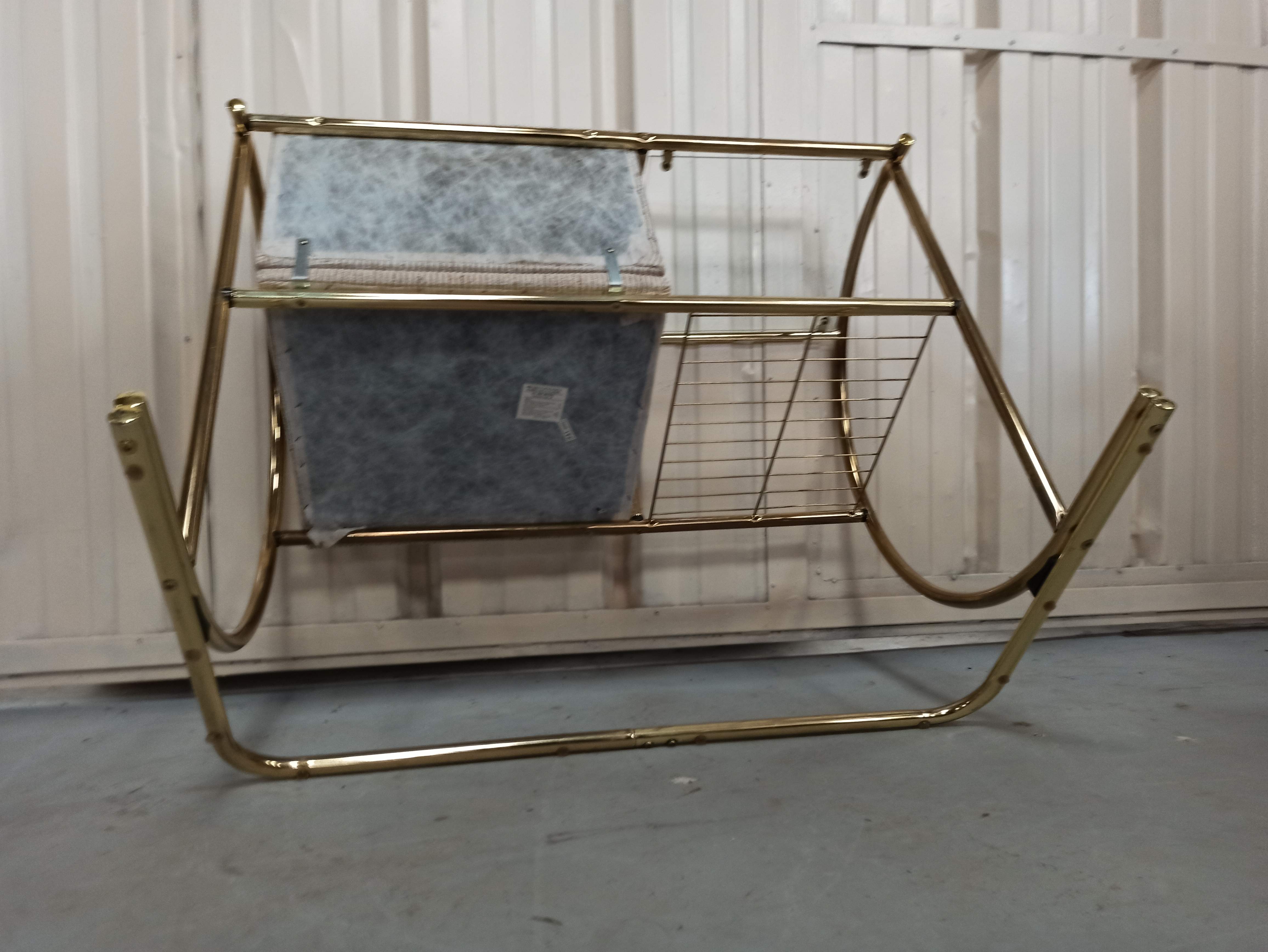 Bench armchair furniture chrome gold 70s