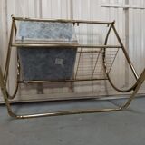 Bench armchair furniture chrome gold 70s