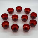 Set of glasses / champagne glasses, Luminarc, ruby / vintage red