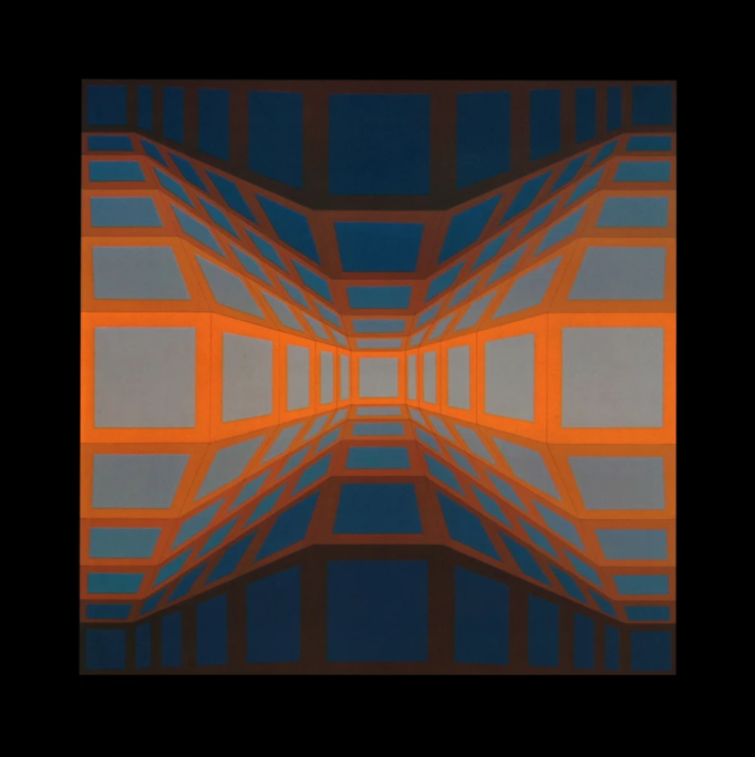 Complete portfolio (8 plates) from 1975 - Universal structures of the checkerboard - Victor Vasarely
