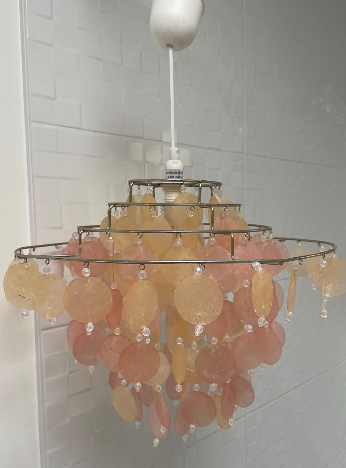 Mother-of-pearl tassel chandelier