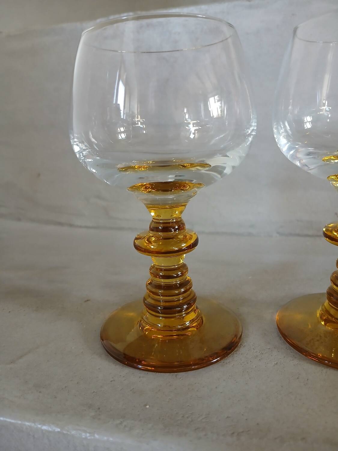 2 antique wine glasses