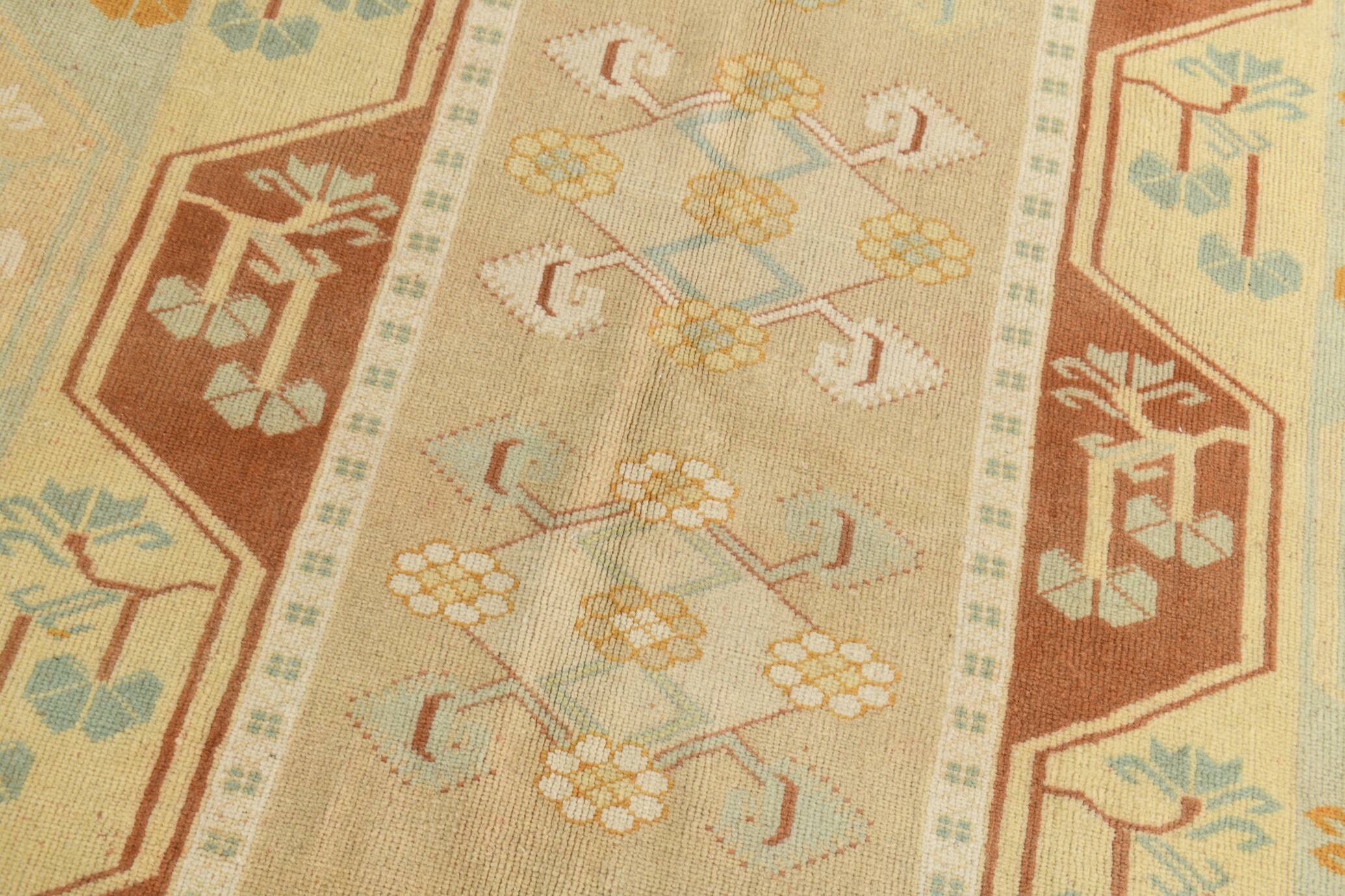 6x9 Terracotta & Cream Vintage Persian Rug, 199x290Cm