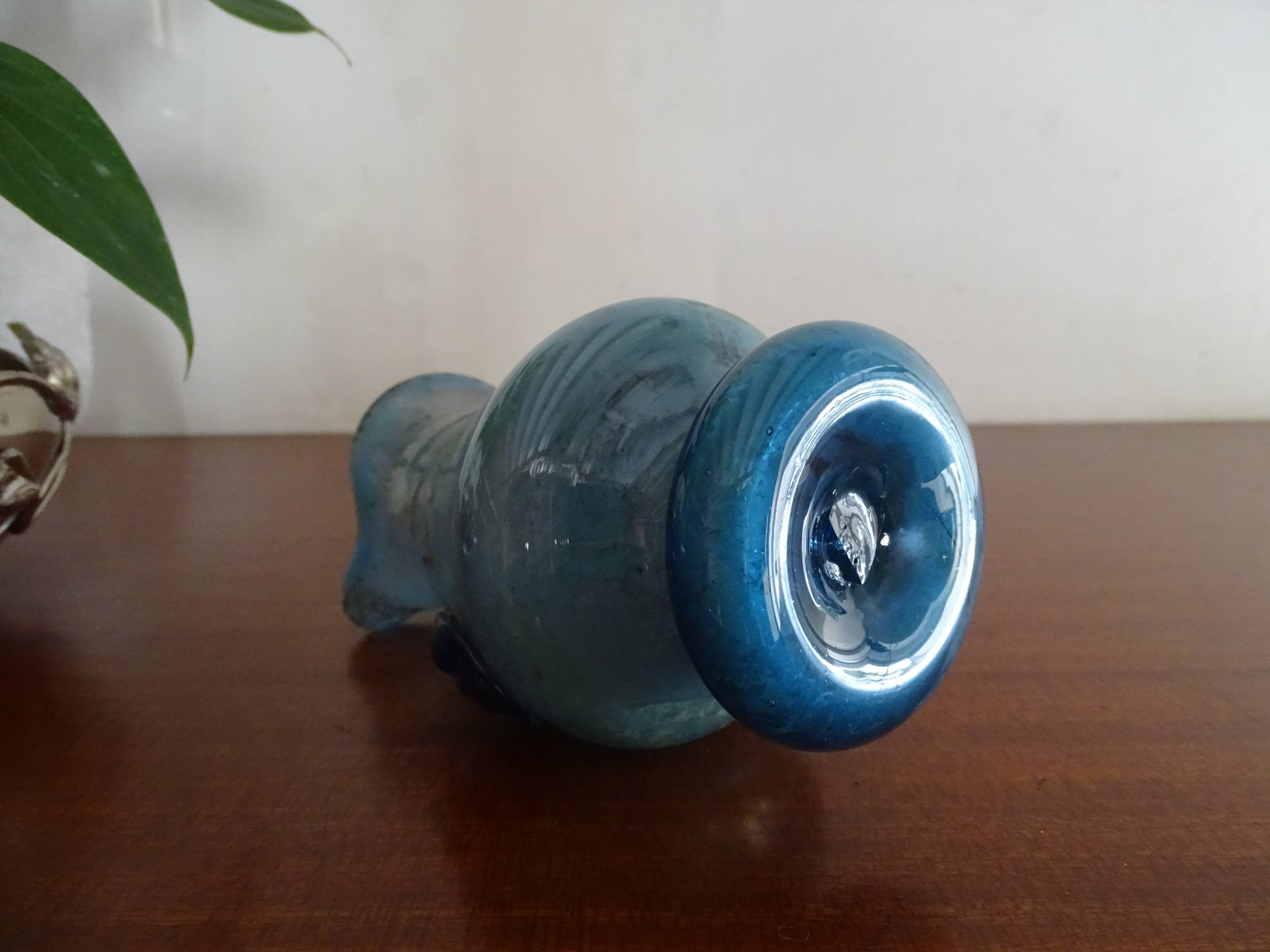 Vase with handle and spout Scavo Seguso Vetri d'Arte iridescent glass Murano 1950