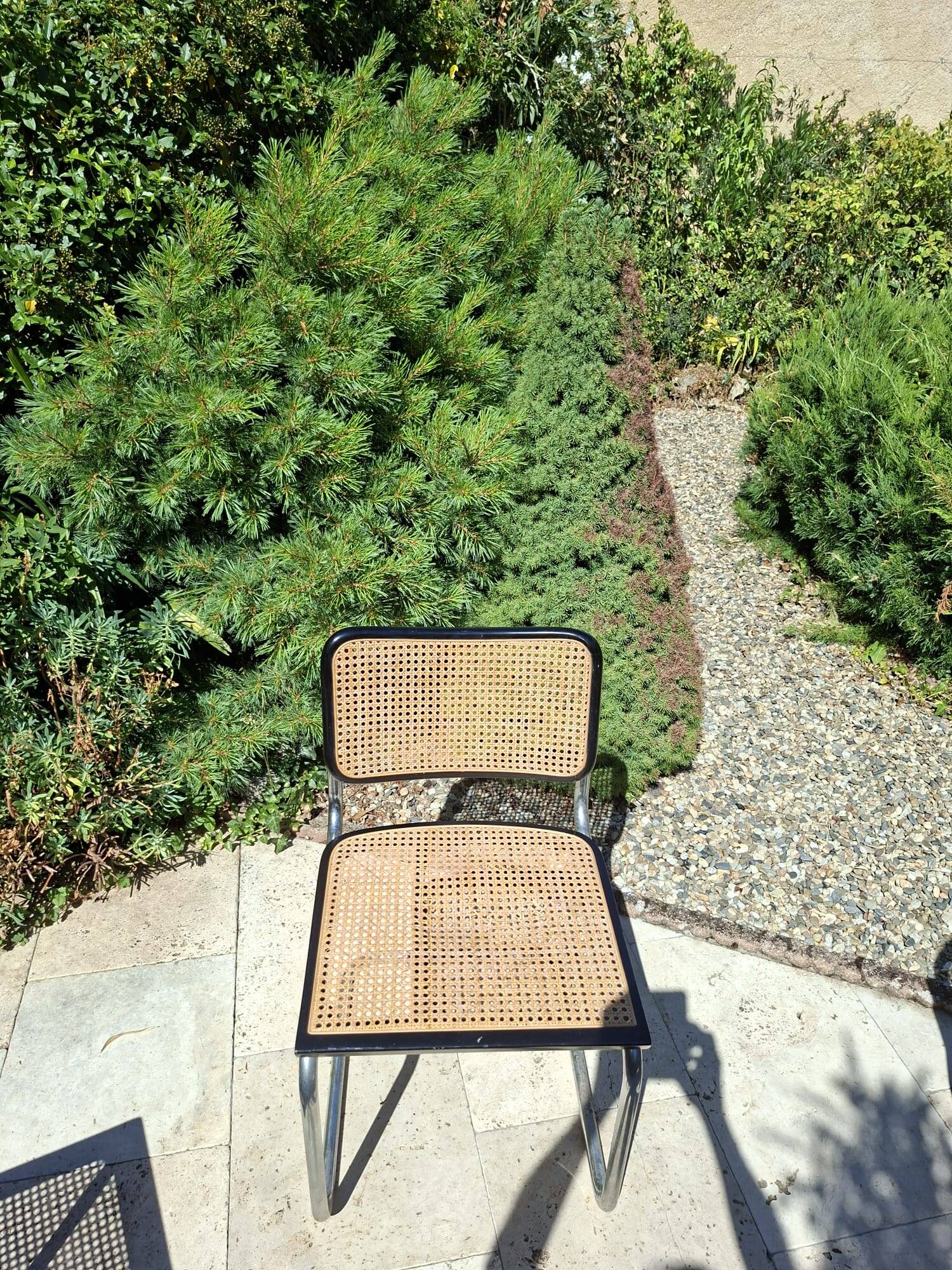 Set of 6 black Marcel Bauer B32 style chairs