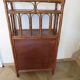 Retro-modernist - Sideboard-bookcase-2 doors-wood-rattan-cane-1960s