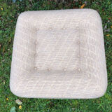 Square wool pouf