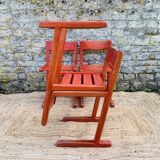 Set of 4 red chairs