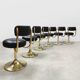 Vintage Swedish design brass low stools Borje Johanson