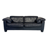 3-seater designer sofa by de sede, thick leather, vintage model ds-17 from the 1980s.