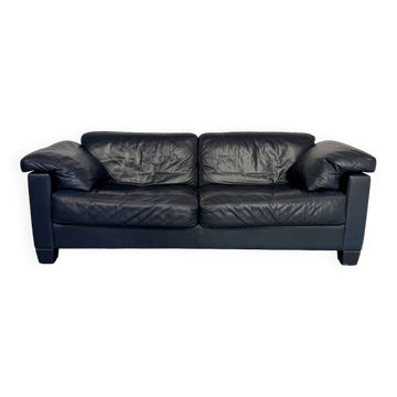 3-seater designer sofa by de sede, thick leather, vintage model ds-17 from the 1980s.