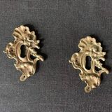 Paire d'entrées de serrure en bronze de style rocaille, 19e siècle