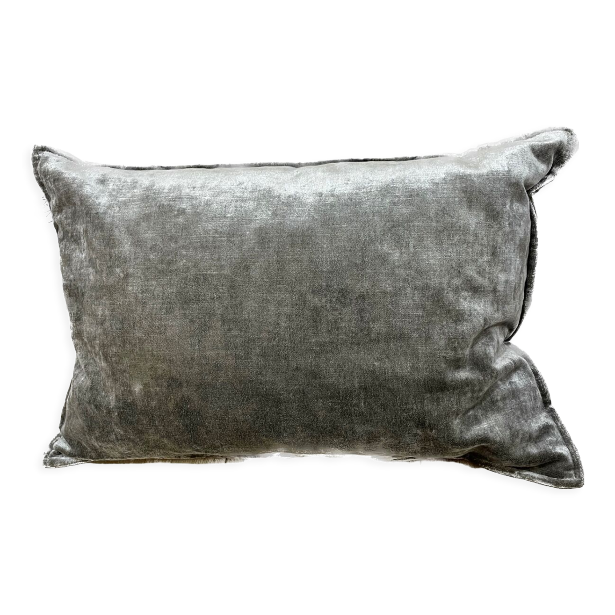 Grey velvet cushion 35x50 cm