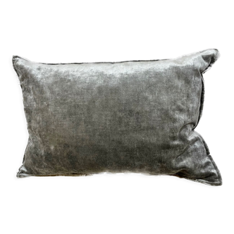 Grey velvet cushion 35x50 cm