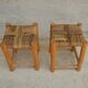 Vintage Berber wooden and straw set