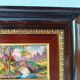 antique painting signed R. Bétourné wooden stucco frame