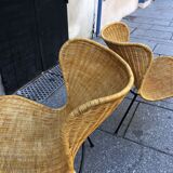 Pair of wicker armchairs, 1950s