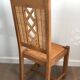 Lot de 6 chaises brutalistes en bois et rotin