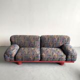 Vintage Italian Sofa from Rossi di Albizzate in Leather and Fabric, Rare Model Designed by Carlo Bar