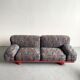 Vintage Italian Sofa from Rossi di Albizzate in Leather and Fabric, Rare Model Designed by Carlo Bar