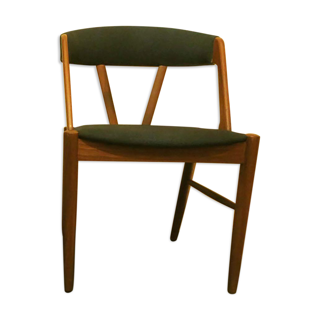 Danish teak curved back desk chair, 1960 Selency