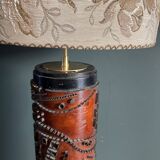 Table lamp on printing roll with floral lampshade floor lamp