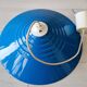 Blue lacquered metal suspension in a 70s/80s style.