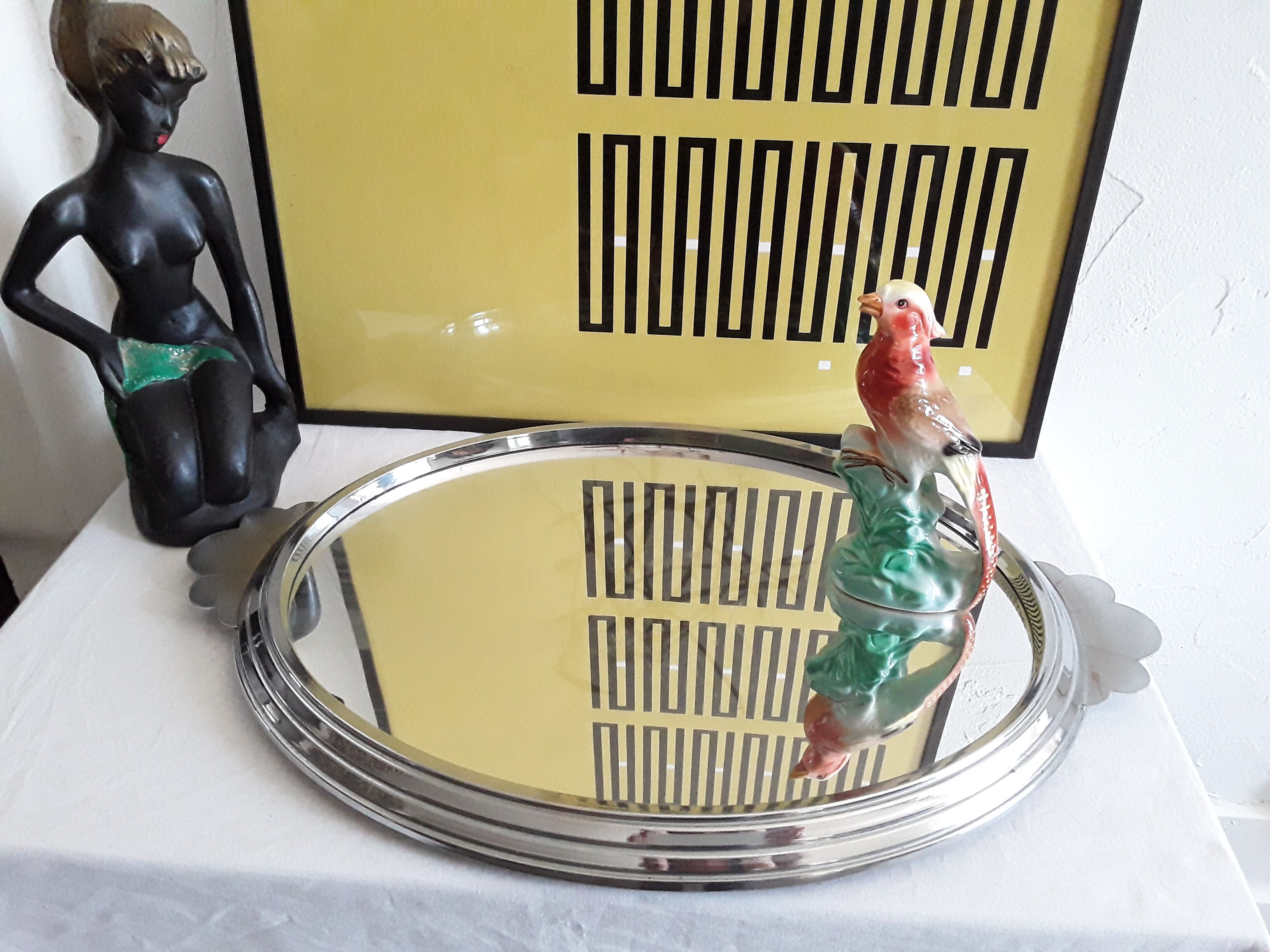 Vintage mirror tray