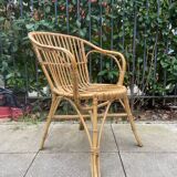 Natural rattan armchair