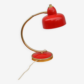 Lampe à poser Michel Delmas, lampe de chevet rouge, lampe de bureau