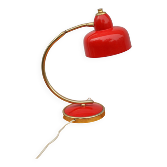 Michel Delmas table lamp, red bedside lamp, desk lamp