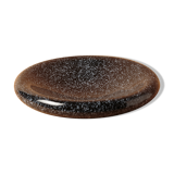 Dish ceramic vintage 1980 black chiné white