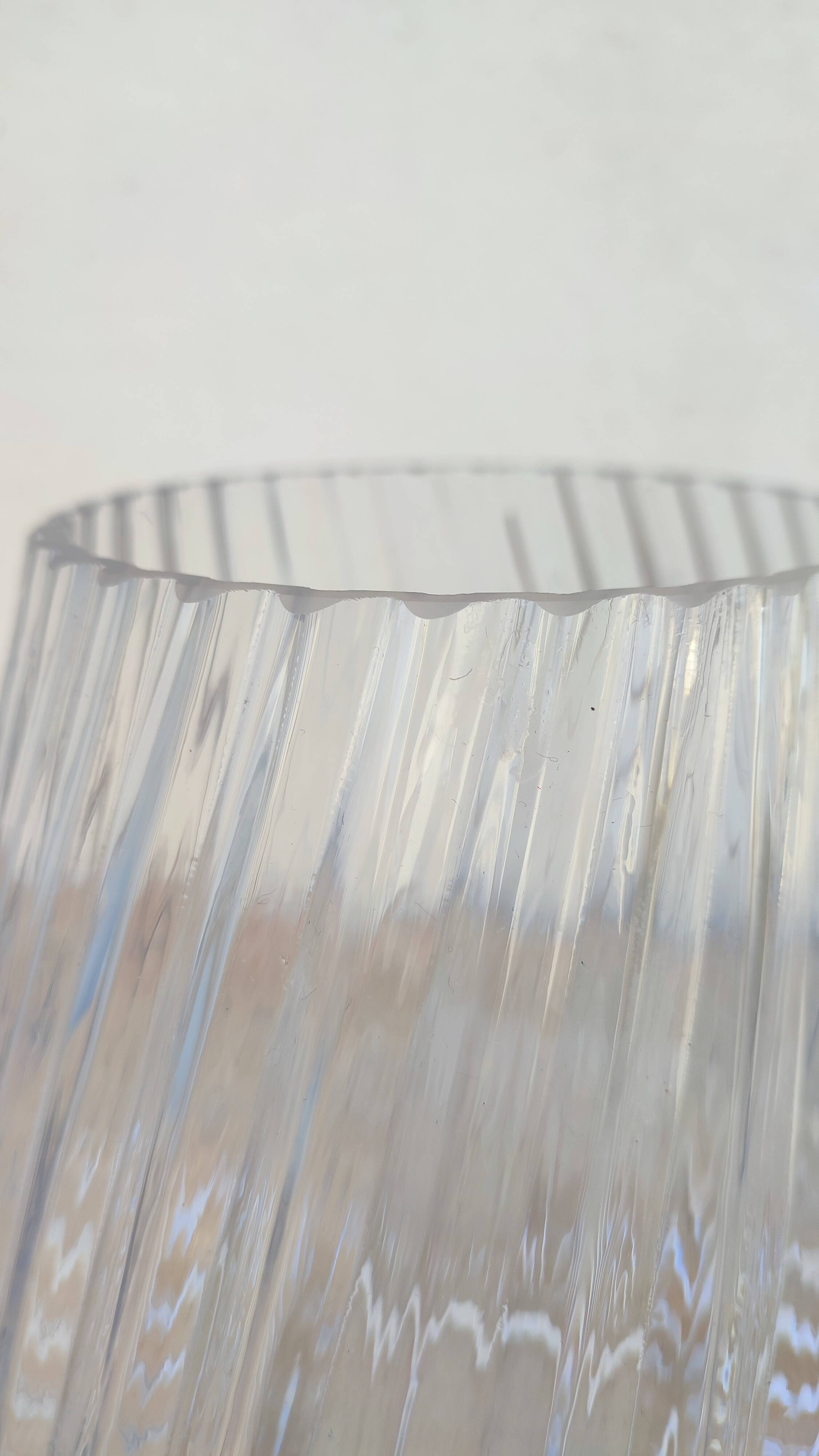 Contemporary embossed crystal vase