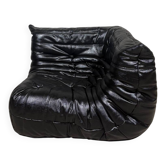 Black faux leather corner sofa - Ligne Roset