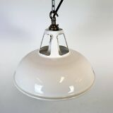 Industrial White Enamel Factory Pendant Lamp from Thorlux, 1960s