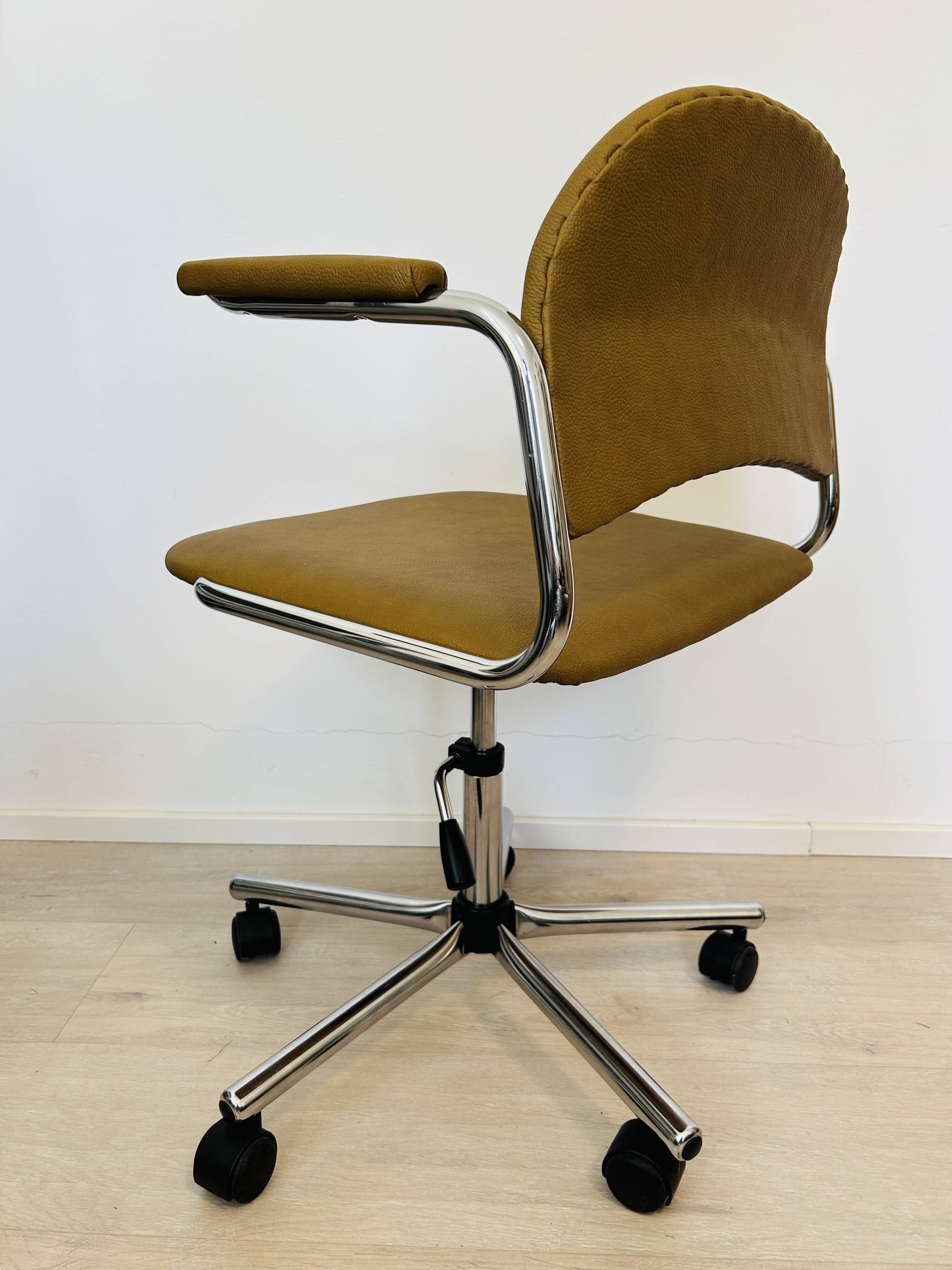 Vintage Mustard Office Chair by Kovona Model K-107  from Czechoslovakia 1979