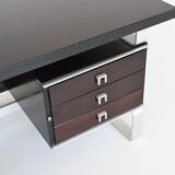 Abbondinterni executive corner desk in Mahogany Italy 1970