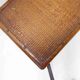 Vintage rattan and leather sideboard - 2 doors - ball feet chest
