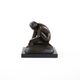 Art Deco female nude figurine – bronze-toned sculpture on geometric base, 1920s/1930s