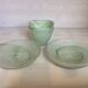 Trio of empty pockets bag makers green glass paste