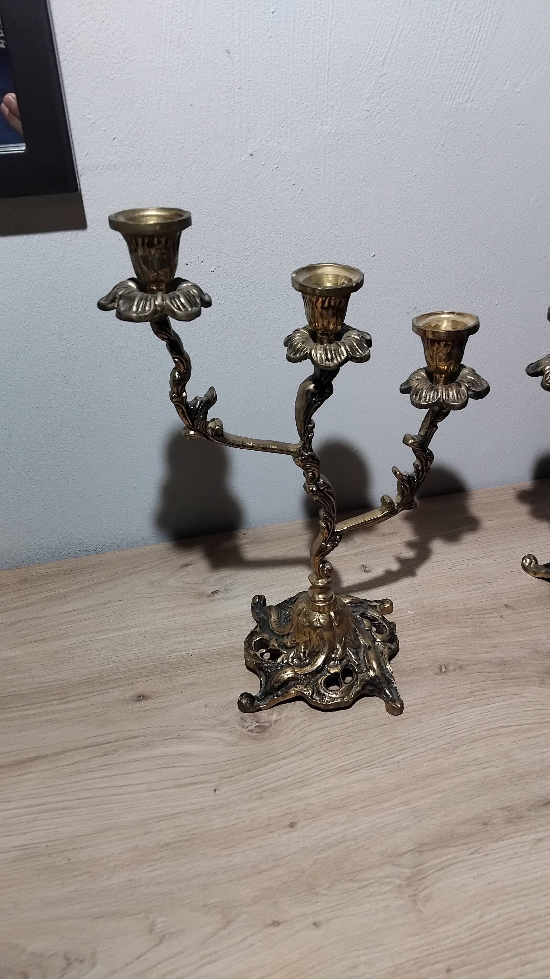 Pair of bronze candlesticks